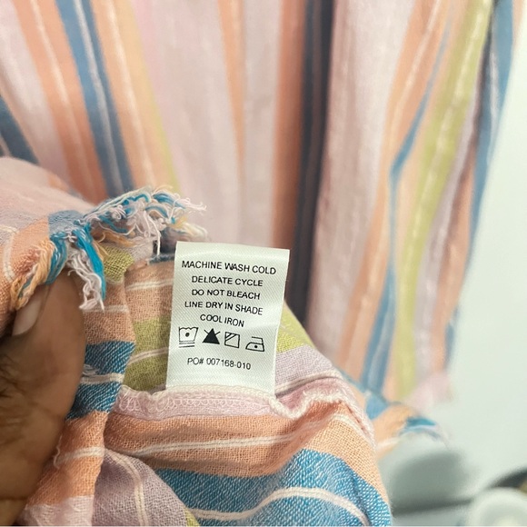 Show Me Your Mumu Brooks Babydoll Mini Dress Paradise Stripe. - Picture 8 of 11